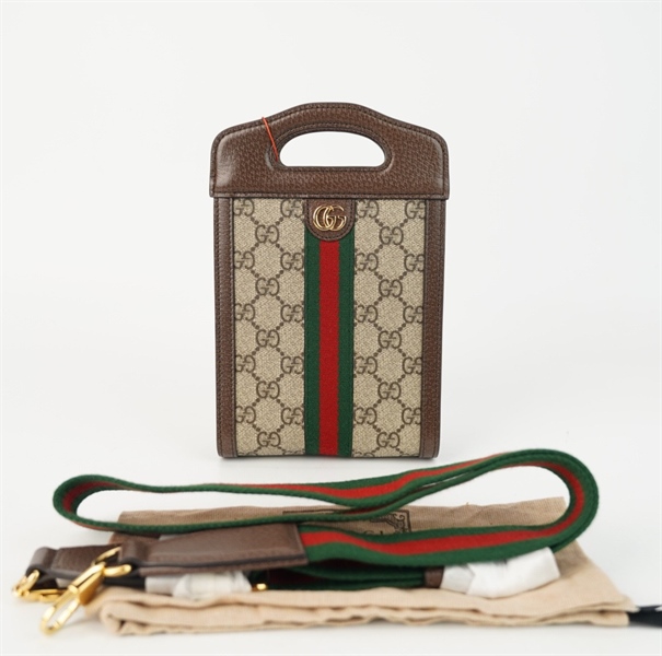 Túi GG tote đứng sọc xanh đỏ size 12 +