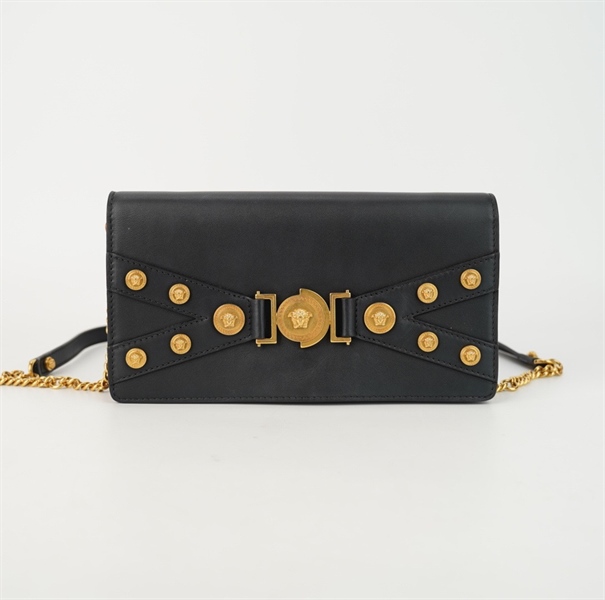 Túi Versace đen đính đồng xu size 26 KG+