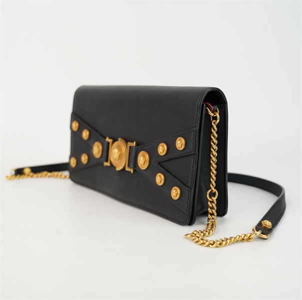 Túi Versace đen đính đồng xu size 26 KG+