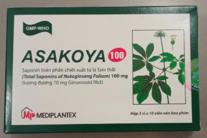 Asakoya 100 (Hộp 3 vỉ x 10 viên) - Mediplantex