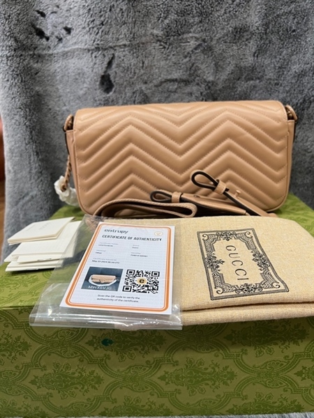 Túi GG marmont màu nâu sữa KG+