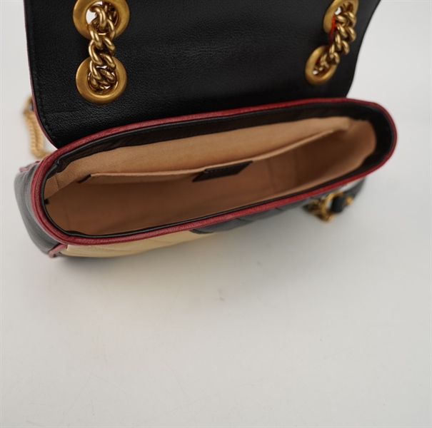 Túi GG handle màu nude đen viền đỏ size 21 +