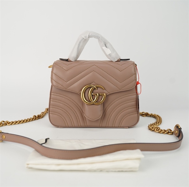 Túi GG handle màu nude size 20 +