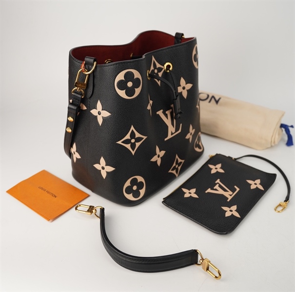 Túi LV Nóe hoa đen kèm ví size 28 +