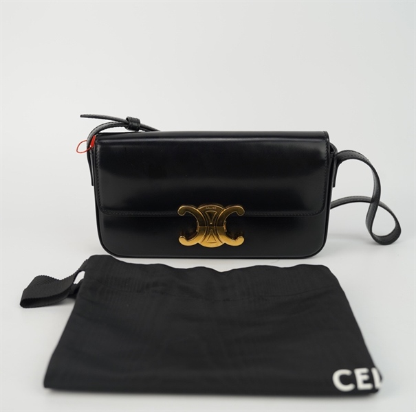 Túi Celine đen bóng chữ nhật size 20 +