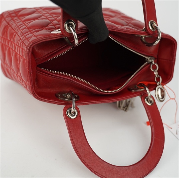 Túi Lady Dior đỏ đậm KG+