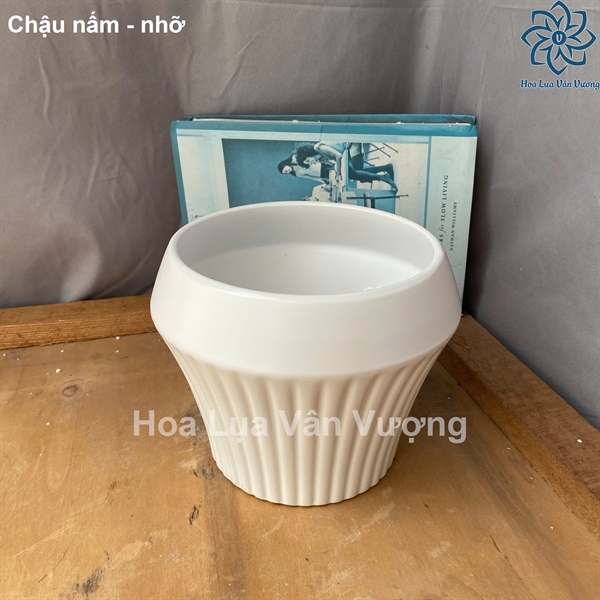 Chậu nấm - nhỡ - Lọ hoa - Hoa Lụa Vân Vượng