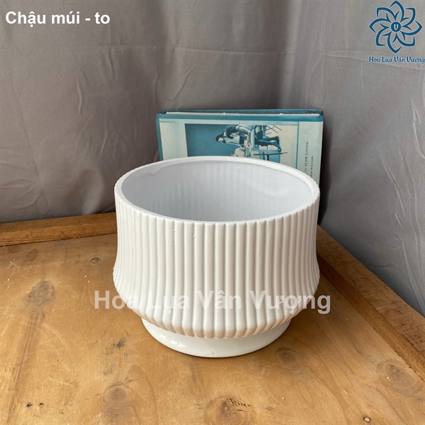 Chậu múi - to - Lọ hoa - Hoa Lụa Vân Vượng