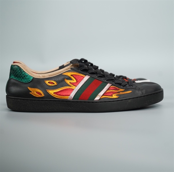 Giày GG đen họa tiết size 8 (BQ) KG +