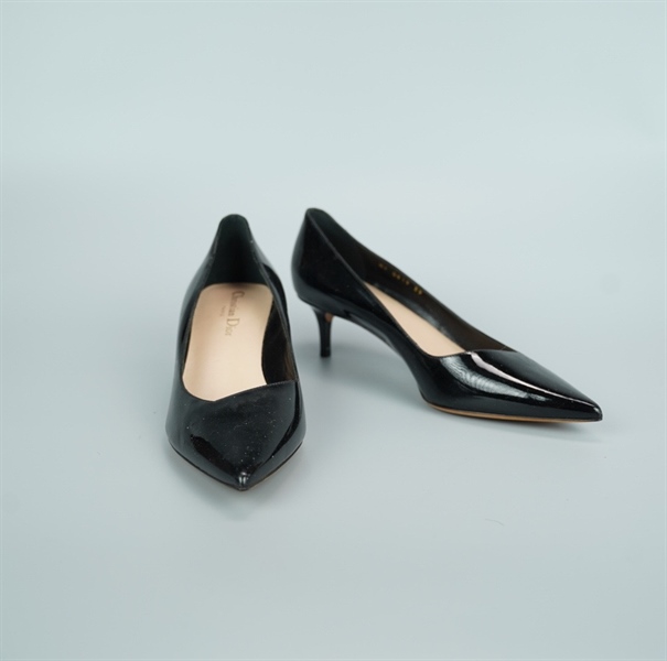 Giày Dior da bóng đen size 39 cao 3p (BQ) KG +