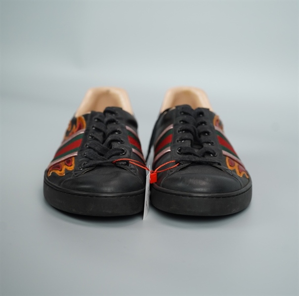 Giày GG đen họa tiết size 8 (BQ) KG +