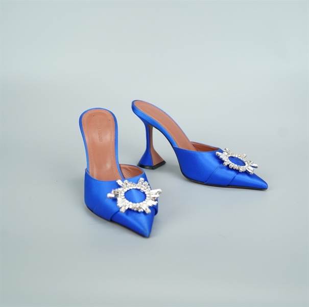 Giày Amina Muaddi xanh dương cao 10 size 38 (BQ) KG+