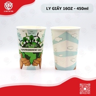 Ly Giấy In Sẵn 16oz (450ml) - TG XANH