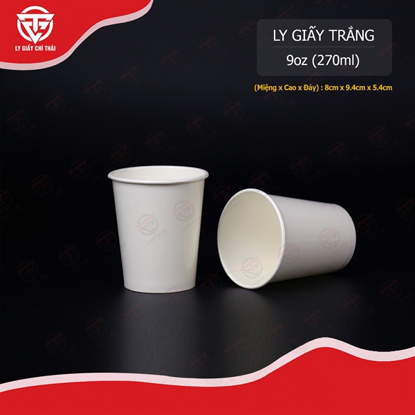 Ly Giấy Trắng 9oz (270ml)