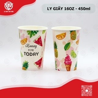 Ly Giấy In Sẵn 16oz (450ml) - TRÁI CÂY 16OZ
