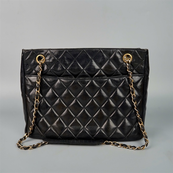 Túi Chanel tote đen có lót form (0497973) sz30 KG+