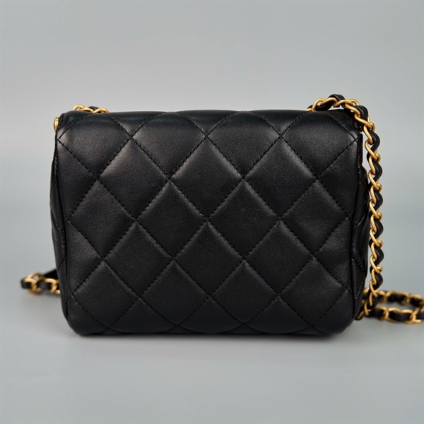 Túi Chanel đen viền vàng (PN0AXK76) sz16 (HC) +