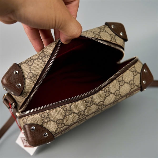 Túi GG màu xám viền nâu sz23 KG+