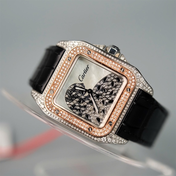 Đồng hồ Cartier mặt vuông báo đen (202937MX) (HC) +