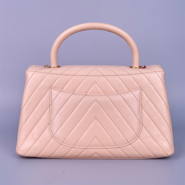 Túi Chanel Coco Handle hồng nude (24711006) KG+