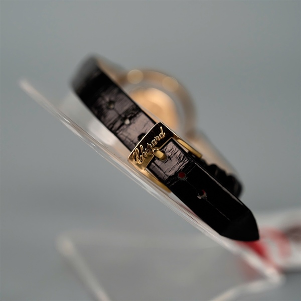 Đồng hồ Chopard mặt tròn viền vàng quai đen (4082174) (HC) KG+