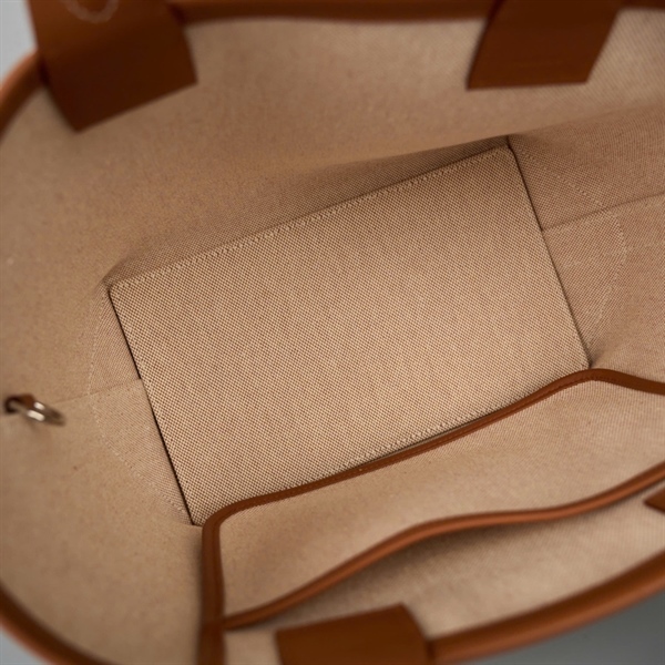 Túi Hermes Handle nude phối nâu có lót đế sz25 (HC) +