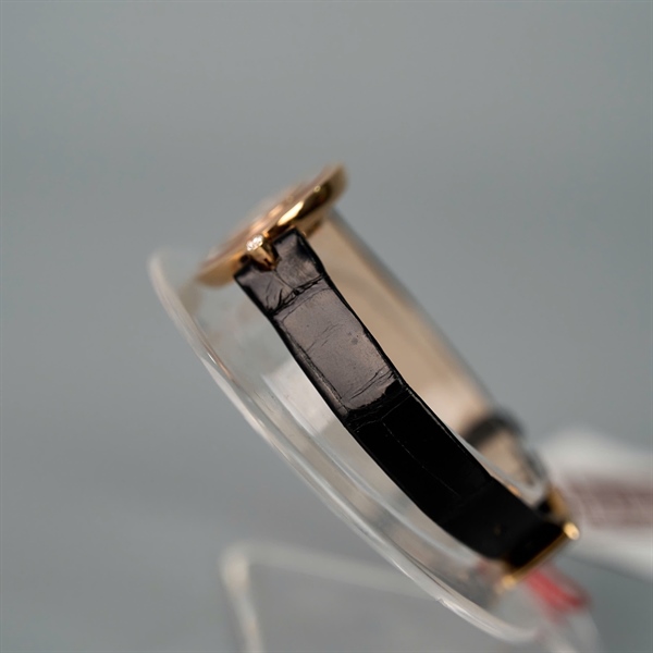 Đồng hồ Chopard mặt tròn viền vàng quai đen (4082174) (HC) KG+