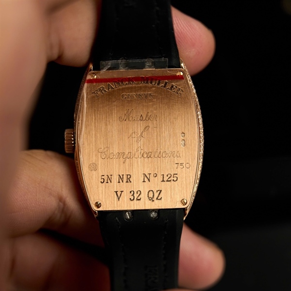 Đồng hồ Franck Muller vàng khối dây đen 125 (HC) KG+