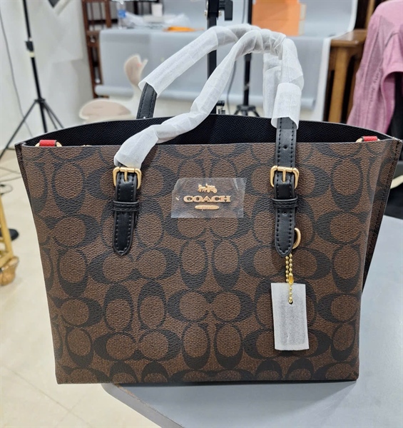 Túi Coach Tote màu nâu sz25 (PN) +