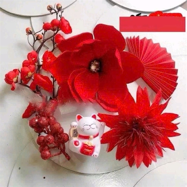Set đế tròn Hoa mộc lan- Đào cổ