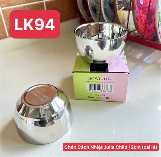 S120 - J94 Chén Inox 2 Lớp Cách Nhiệt Julia Child 12cm BOWL-1168 [T60]