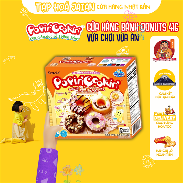 Kẹo Sáng Tạo Popin Cookin Kracie Cửa Hàng Bánh Donuts 41g