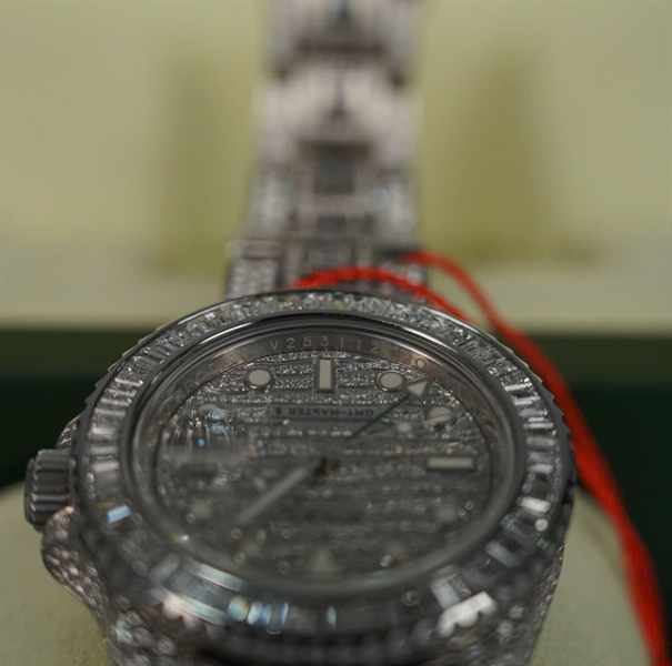 Đồng hồ Rolex bạc đính cương có thẻ kiểm định (V253112) (HC) +