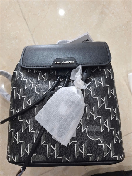 Balo Karl Lagerfeld đen họa tiết xám (PN) +