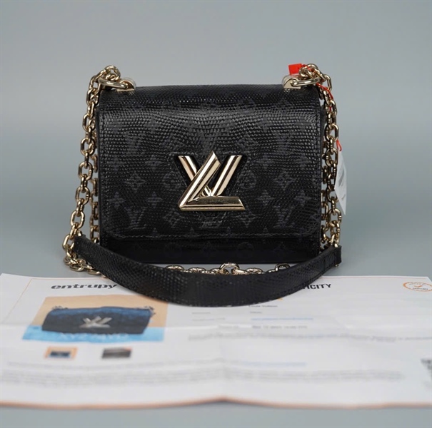 Túi LV Twist hoa đen kèm gương sz15 (HC) +