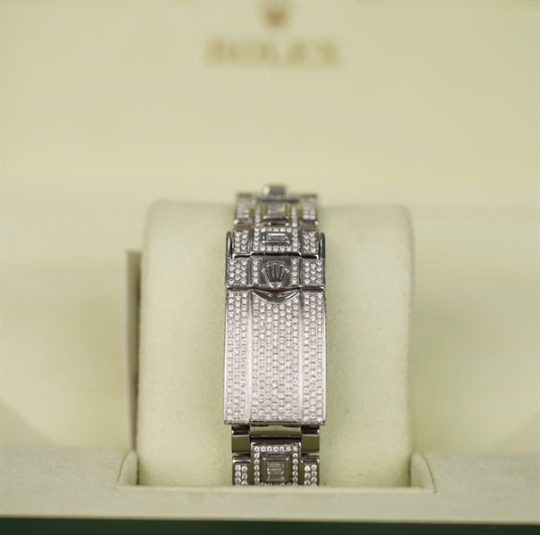 Đồng hồ Rolex bạc đính cương có thẻ kiểm định (V253112) (HC) +