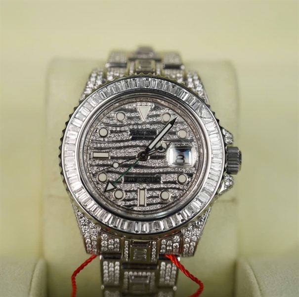 Đồng hồ Rolex bạc đính cương có thẻ kiểm định (V253112) (HC) +