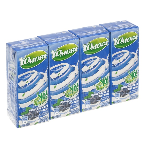 Sữa YOMOST hương bạc hà việt quất - 4x180ml