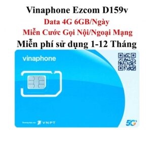 Sim 4G Vinaphone gói D159v sim trả trước 12 tháng (6gb/ngày, 200p ngoại mạng, miễn phí nội mạng, 200sms nội mạng)