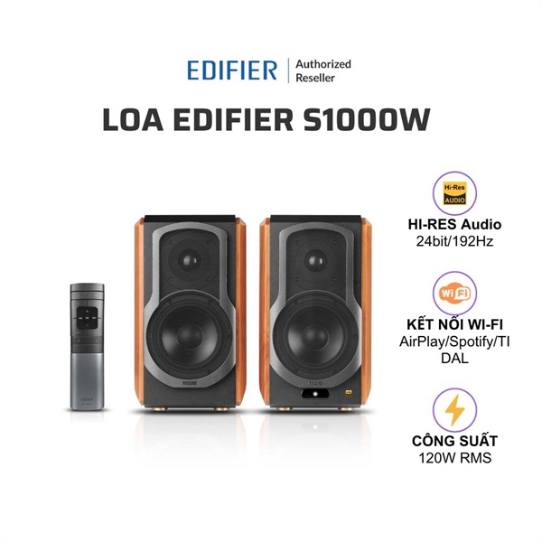 Loa máy tính 2.0 EDIFIER S1000W,bộ loa có Bluetooth 5.2, công suất 35Wx2+25Wx2, dải tần: 45HZ-40KHZ, dùng cho máy tính và điện thoại, màu nâu
