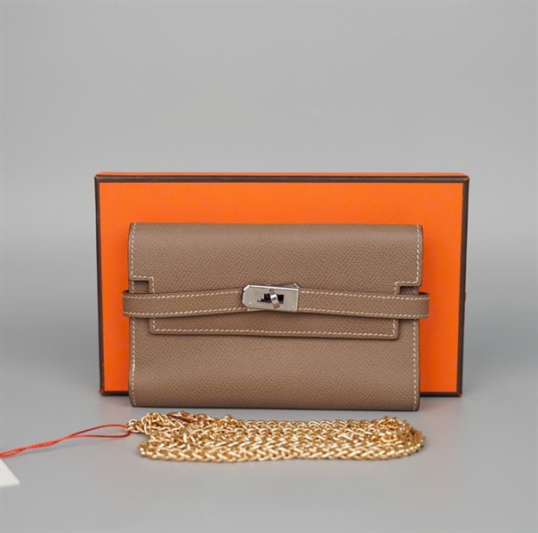 Ví Hermes màu xám (2NM) stamp L KG+