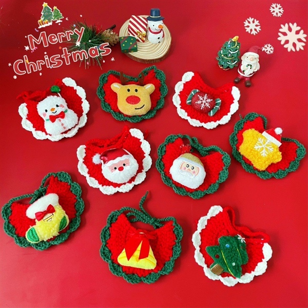 Yếm cổ len Noel nhiều họa tiết