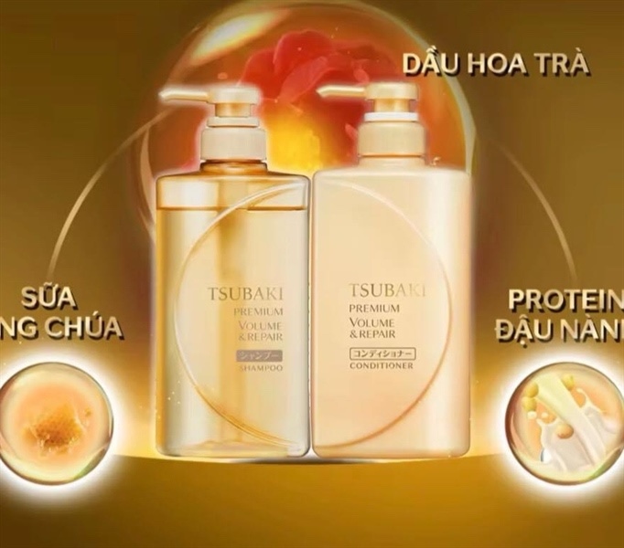 Bộ gội xả Tsubaki vàng