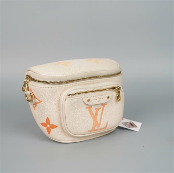 Túi LV bumbag hoa vàng nền nude 2 stap sz17 (BQ) KG+