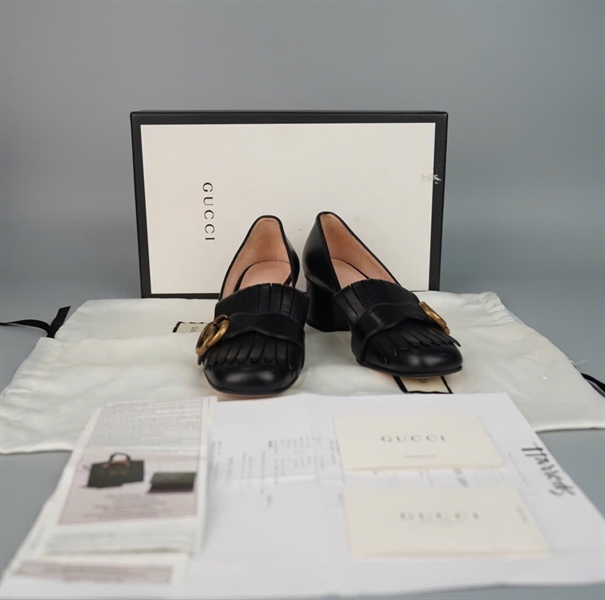 Giày GG Đen sz34.5 cao 5P KG+