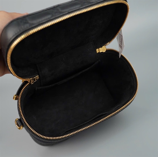 Túi Dior Vanity đen ̣23-BO-9241 sz17 +