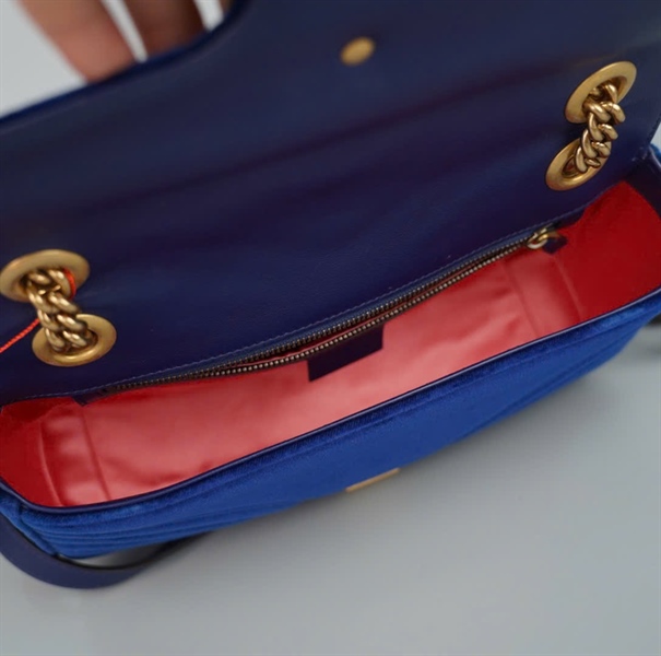 Túi GG marmont (520981) xanh đậm sz26 (BQ) KG+