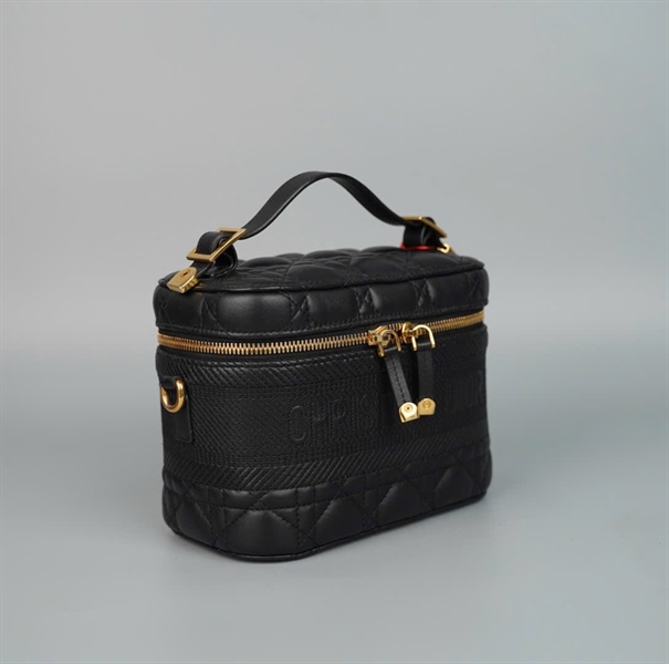 Túi Dior Vanity đen ̣23-BO-9241 sz17 +
