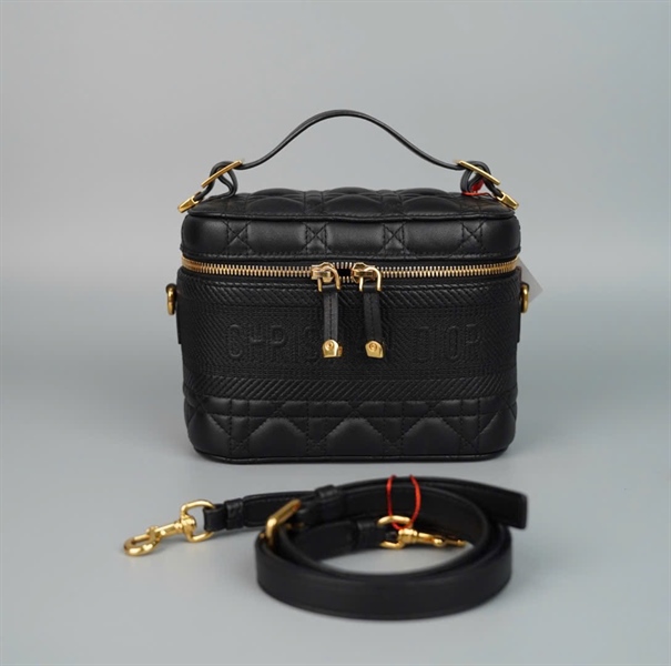 Túi Dior Vanity đen ̣23-BO-9241 sz17 +