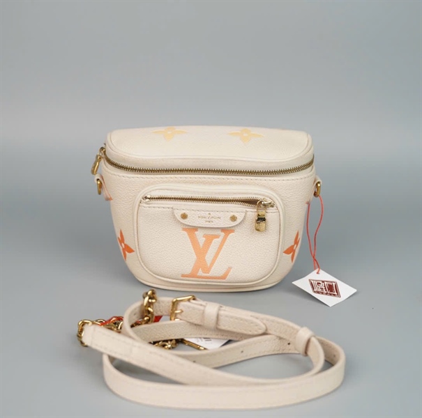 Túi LV bumbag hoa vàng nền nude 2 stap sz17 (BQ) KG+